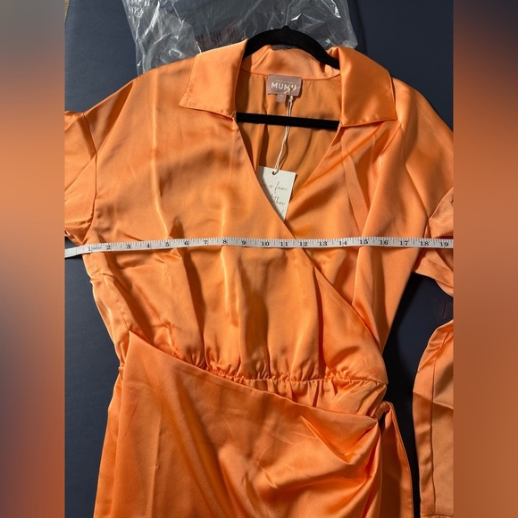 NWT Show Me Your Mumu Clara Collared Mini Dress Orange Size M Cantaloupe - Picture 9 of 11